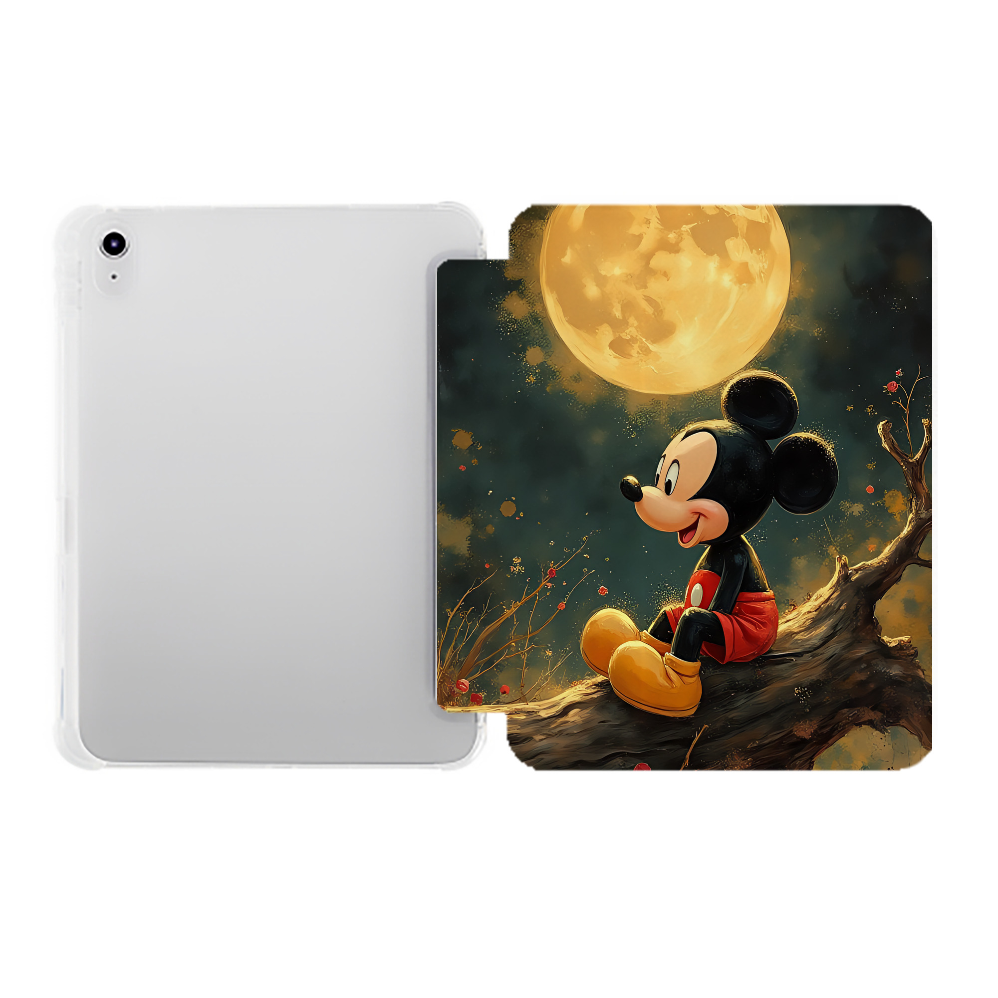 （画像用） ミッキーマウス Mickey Mouse IPad ケース ペン収納付き 三つ折りスタンド PUレザー×シリコン 対応機種9.5/10.5/10.9インチ